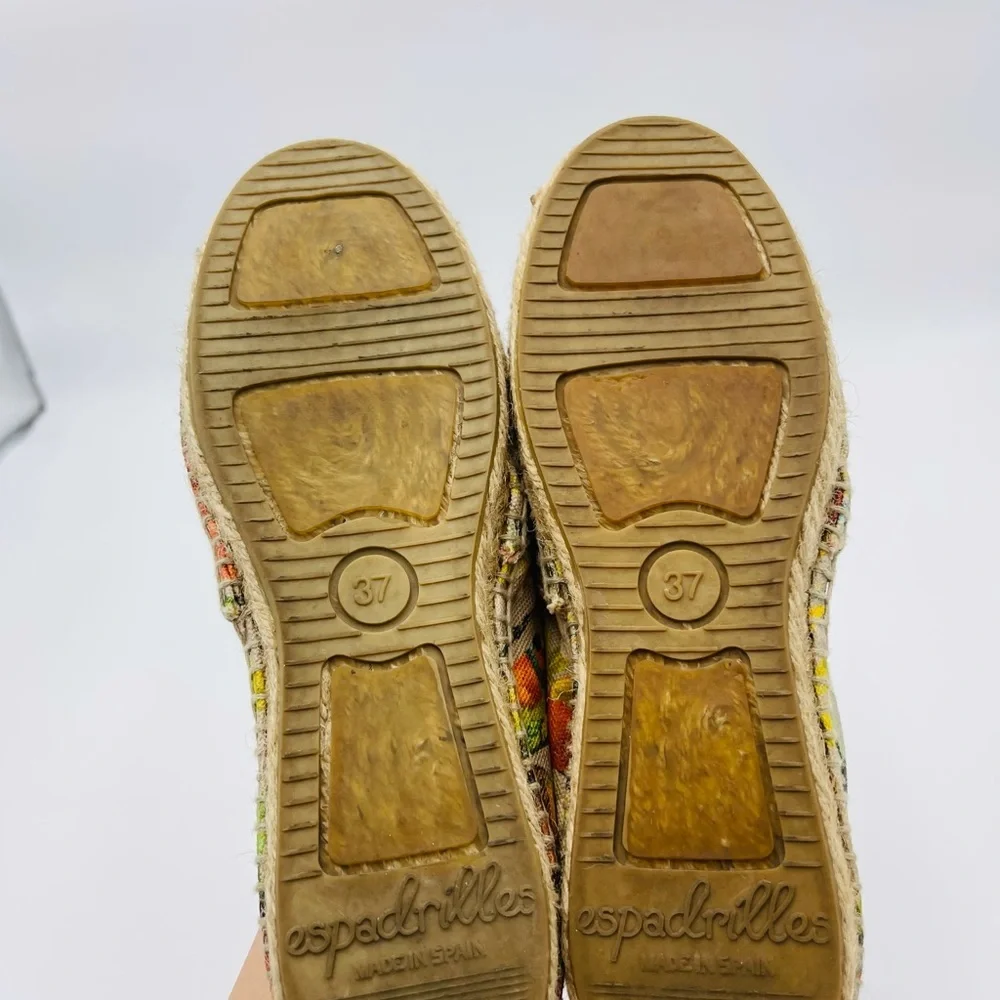 Gaimo Floral Bird Print Espadrilles Spring Slip on Flats